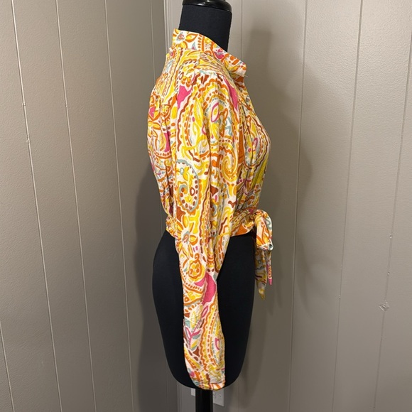 NWT Rachel Zoe Women’s Extra Small Waist Tie Blouse Smocked Dolman Sleeve - Picture 4 of 8